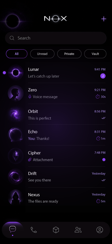 NOX chat screen